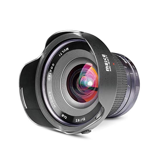 Meike 12mm f/2.8 Ultra Wide Angle Manual Fixed Lens with Removeable Hood for MFT Micro Four Thirds Panasonic/Olympus Mirrorless Camera