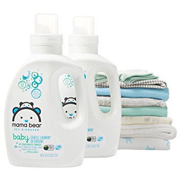 Mama Bear Gentle-Care Baby Laundry Detergent, 95% Biobased, Bearly Blossom Scent, 106 Loads (Pack of 2, 53 loads each)