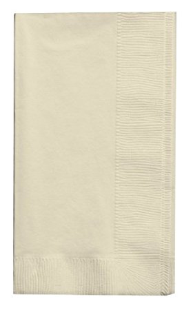 Creative Converting Touch of Color 100 Count 2-Ply Paper Dinner Napkins, Ivory