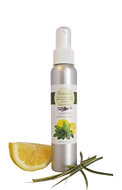 Victoria's Lavender Room Spray All-Natural Home Fragrance 100% Pure Essential Oil Air Freshener Odor Eliminator (Lemongrass)