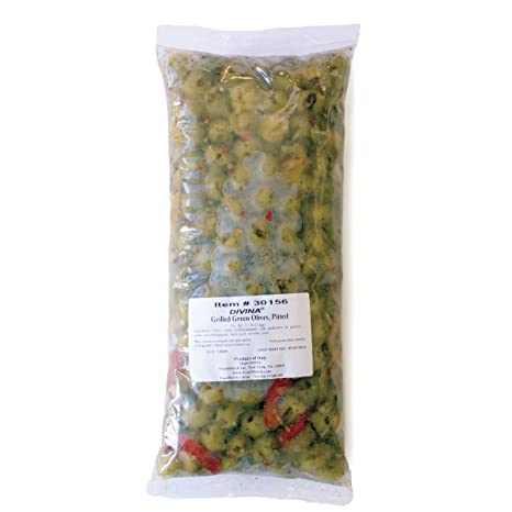 Divina Pitted Grilled Green Olives, 2.2 Lb.