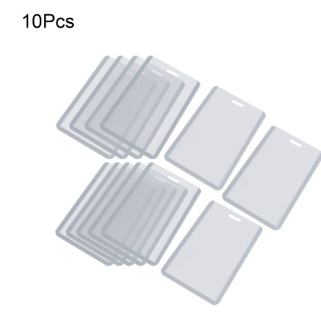 Haobase Vertical Business ID Badge Card Holder, 10 Pcs, Gray Clear