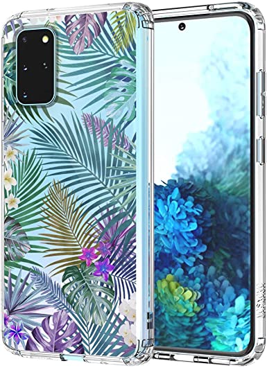 MOSNOVO Galaxy S20 Plus Case, Tropical Palm Tree Leaves Clear Design Printed Transparent Plastic Hard Back Phone Case with Soft TPU Bumper Protective Cover for Samsung Galaxy S20 Plus
