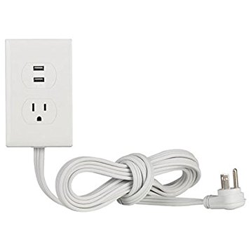 RCA AC Outlet Anywhere with 2 USB Ports (PWA2USB6Z)