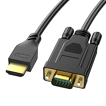 fairikabe HDMI to VGA Cable 6Ft, HDMI to VGA Adapter 1080P 60Hz, Unidirectional HDMI Male to VGA Male Cable for Monitor, HDMI to VGA Cable Adapter for Laptop, PC, Projector, TV