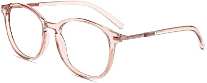 Firmoo Blue Light Blocking Glasses, Computer Glasses for Screen, Anti Eye Strain/Headaches, Cute Pink Round Eyeglasses for Women