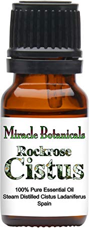 Miracle Botanicals Rockrose Cistus Essential Oil - 100% Pure Cistus Ladaniferus - Therapeutic Grade - 10ml