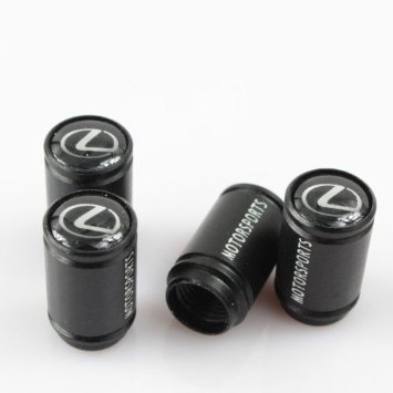 Stunning Quality Black Extra Long Metal Lexus Tyre Valve Dust Caps with gift box
