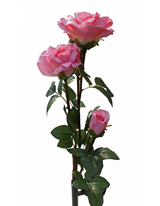 Solaration8482; Solar Pink Rose Flower Lights Outdoor Decorative Lights Year-round, Great Gift!
