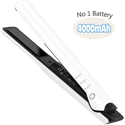 Travel Cordless Mini Hair Straightener, Rechargeable Battery Operated Hair Straightener 4000mAh, 2 in 1 Flat Iron and Curling Hair Portable for Dating, Meeting, Traveling, Camping etc