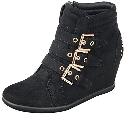 Cambridge Select Women's Buckle Accent Wedge Fashion Sneaker