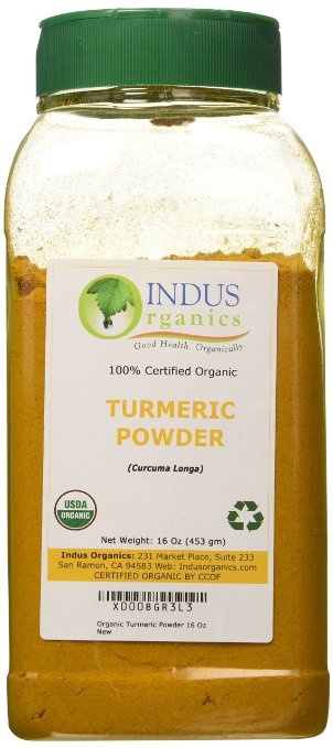 Indus Organic Turmeric Curcumin Powder Spice Pack 1 Lb High Purity Freshly Packed