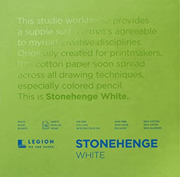 Legion Paper Stonehenge Pad (8), 8 by 8 Inches, White Paper, 15 Sheets