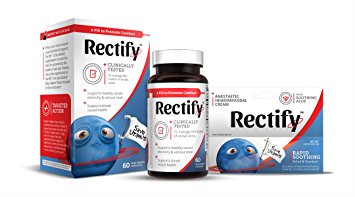 Rectify Combo Kit - Anesthetic Hemorrhoidal Cream (FDA Approved) for Rapid Soothing Relief, .9 oz   Rectify Advanced Oral Capsules Formula for Managing Hemorrhoids, 60 ct.