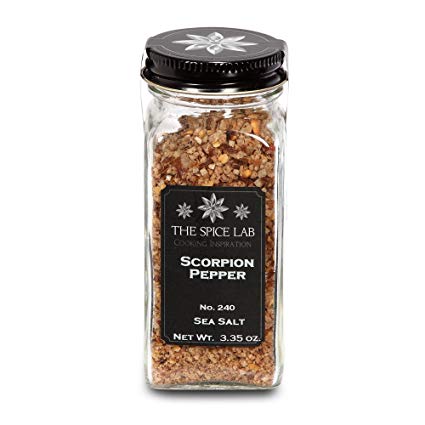 The Spice Lab No. 240 - Scorpion Pepper Salt - Gluten-Free Non-GMO All Natural Premium Gourmet Salt - French Jar