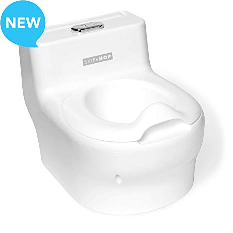 Skip Hop Made for Me Potty Training Toilet for Toddlers with Realistic Flushing Sound & Baby Wipes Holder, White