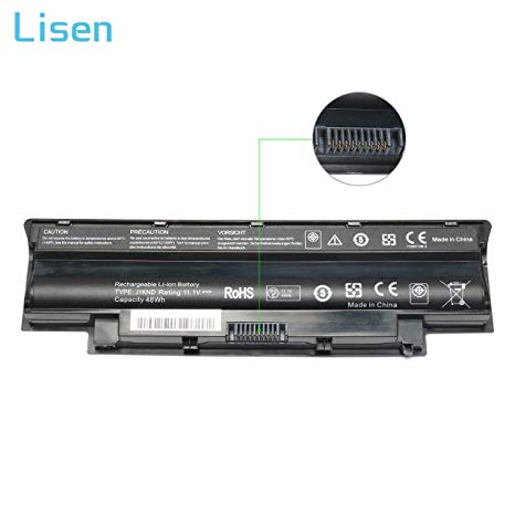 Lisen laptop battery Replacement for Dell J1KND,Dell Inspiron 3520 3420 N5010 N7110 N7010 N5110 N3010 N4110 N4010 N5030 N5050 N5010D 13R 14R 15R 17R M5110 M4110,fit 4T7JN 04YRJH 07XFJJ 312-0233