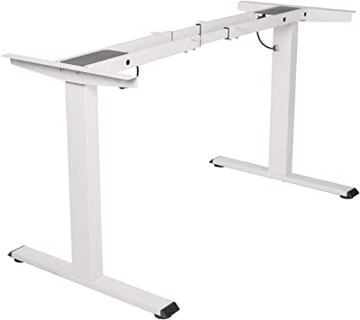 TOPSKY Dual-Motor Electric Adjustable Standing Computer Desk for Home and Office (White Frame Only)