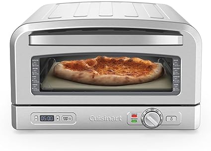 Cuisinart Indoor Pizza Oven, Portable Countertop Pizza Oven that Bakes 12" Pizzas in Minutes, Stainless Steel, CPZ-120