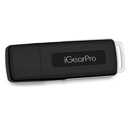 iGearPro 16GB USB Flash Drive Digital Audio Voice Recorder - Rechargeable Mini Hidden Pen Drive - 1 Year Warranty