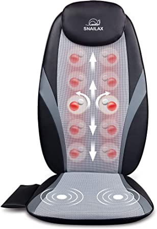Snailax Shiatsu Massage Cushion with Heat Massage Chair Pad Kneading Back Massager for Home Office Seat use with AU Adapter SL-256