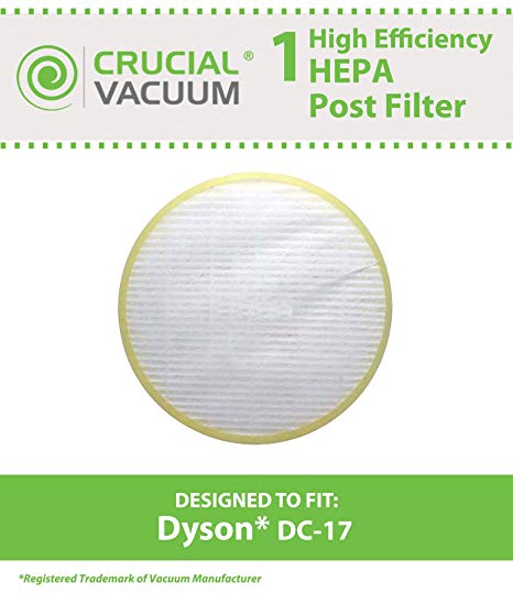 Crucial Vacuum Dyson DC17 HEPA Post-Motor Filter Fits ALL Dyson DC17 models; Compare to Dyson Post-Motor Filter Part # 911235-01; Designed & Engineered