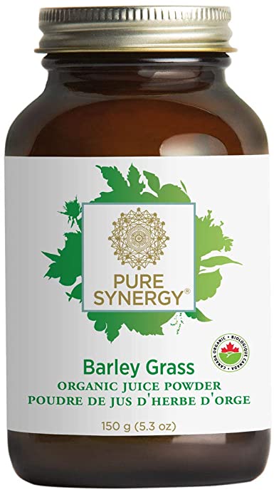 Pure Synergy Organic Barley Grass Juice Powder (5.3 oz) Cold Pressed, Grown and Made in USA, Non-GMO, All Natural, Vegan, Kosher, Gluten Free