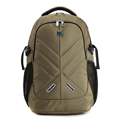 Kingsons KS3097W Men's Basics Backpack for Laptops up to 15.6-inch with Rain Cover Shockproof/Anti-Theft Black/ArmyGreen