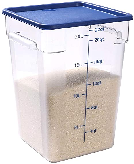 LID ONLY: Met Lux Food Storage Container Lid, 1 Square Marinating Container Lid - Fits 12, 18 And 22 Quart Containers, With Date Indicator, Blue Plastic Lid, Containers Sold Separately