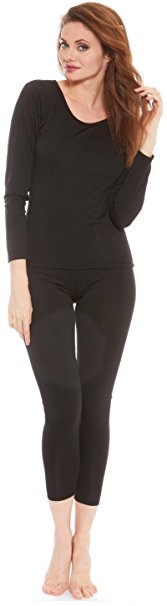 Ruthy's Apparel Women's Fleece Lined Thermal Underwear Set Top & Bottom