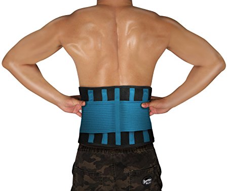 BULESK Back Support Belt, Lumbar Support Belt Dual Adjustable Straps, Breathable Mesh Panels, Helps Relieve Lower Back Pain, Scoliosis, Herniated Disc, Lifting, Sciatica for Men and Women