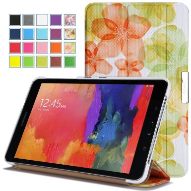 MoKo Samsung Tab A 80 Case - Ultra Slim Lightweight Smart-shell Cover Case for Galaxy Tab A 80 Tablet SM-T350With Auto WakeSleep and Lifetime Warranty  Floral GREEN