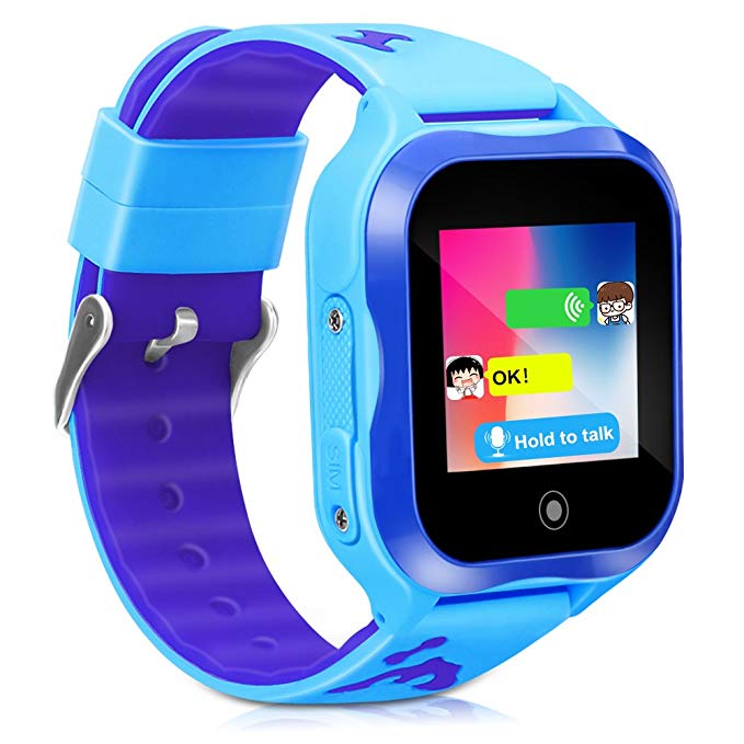 LJRYCQSSZSF  Kids Smart Watch Phone GPS Tracker Ip67 Waterproof Kids Smartwatches Age 3-15 Boys Girls Touch Screen SIM Slot Educational Toys Phone 1.44 Inch Birthday Gift  (Blue)