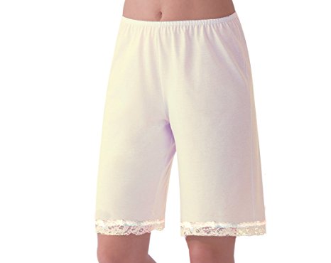 Under Moments Women's Illusion Long Pants with Lace Hems