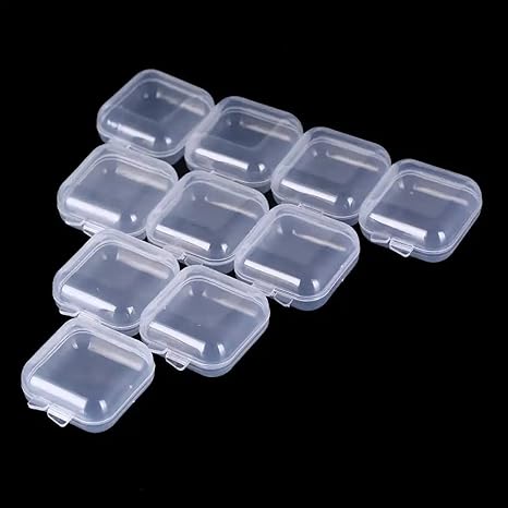 GBSTORE 20 Pcs Mini Clear Plastic Box 1.8 mm Thicken Square Jewelry Earplug Pill Storage Box Case Container with Lid for Bead Makeup Craft Project