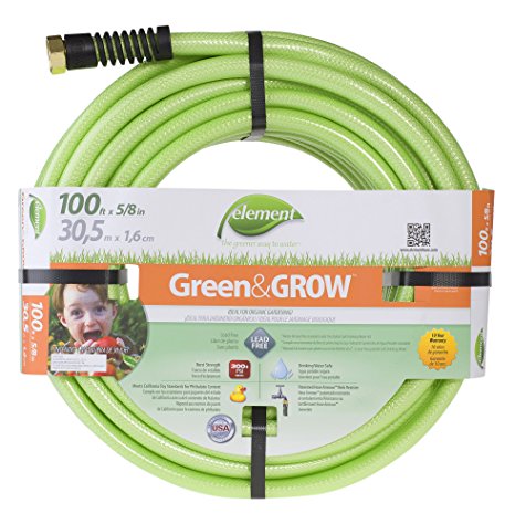 Element Green and Grow ELGG58100 Lead Free Drinking Water Safe 5/8-Inch by 100-Feet Hose