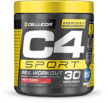 Cellucor C4 Sport Pre Workout Powder Energy Drink, Fruit Punch, 30 Servings - NSF Certified for Sport