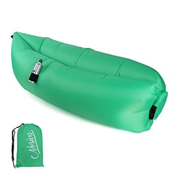 Inflatable Couch Air Lounger Super Strong Material Lightweight Portable Easy Inflatable Lounger (Green)