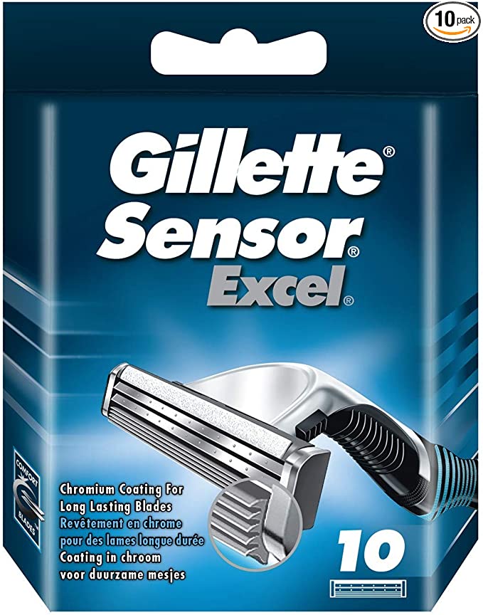 Gillette Sensor Excel Razor Blades for Men Pack of 10 Blades