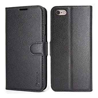 iPhone 6S Plus Case Wallet Black for Men, iPhone 6 Plus Leather Case, Dekii Flip Cover with Credit Card Holder, [Ultra Slim] Magnetic Closure Protective Case Compatible iPhone 6/6S Plus (5.5'')