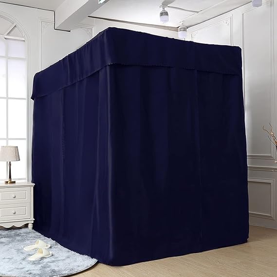 Obokidly Elegant Solid Blue 4 Corner Post Bed Curtain Bedroom Decoration for Adults Girls Boys Bed Canopies Child Gift (Full, Solid Blue-1 Set Bed Canopy)