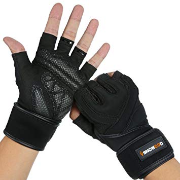 isnowood Weight Lifting Gloves with Wrist Wraps Support - Full Palm Protection & Extra Grip - Gym gloves for Workout Exercise, Fitness, Powerlifting, Cross Training