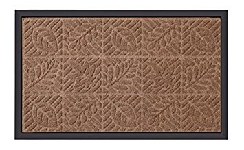 Amagabeli Outside Shoe Mat Rubber Doormat for Front Door 18"x 30" Outdoor Mats Entrance Waterproof Rugs Dirt Debris Mud Trapper Carpet for Patio Non Skid Doormats all Weather Exterior Door Mat Brown