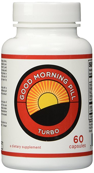 Good Morning Pill Turbo - 200mg Caffeine Pills - Extra Strength Energy Supplement  (60 Capsules)