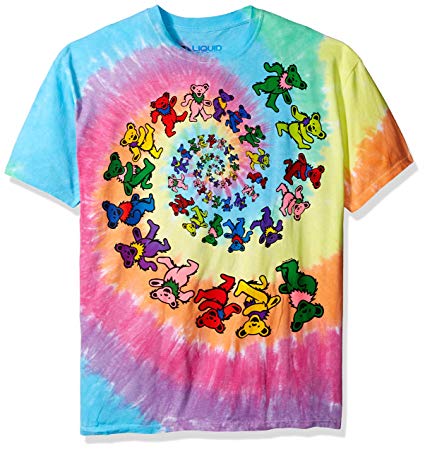 Grateful Dead Men's Spiral Bears Tie Dye T-Shirt Multi