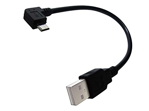 ienza® Remove-the-Clutter Short USB to Micro USB Cable for Smartphones, Tablets, Steaming Devices (FireStick / Fire TV Stick, Chromecast & Roku), and Other Portable Electronic Devices (Right Angle)