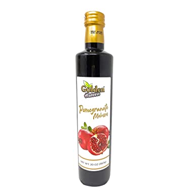 Golden Harvest Pomegranate Molasses - Made With 100% Natural Pomegranate Fruit Juice, Used in Mediterranean cooking, Desserts, Salads Dressing, Product of Lebanon - 20 Oz