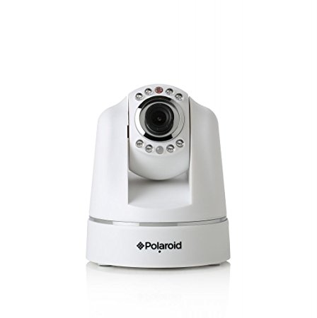 Polaroid IP200W Wireless Network Surveillance Indoor IP Camera with Remote Control Pan/Tilt and Audio/Video Recording - White