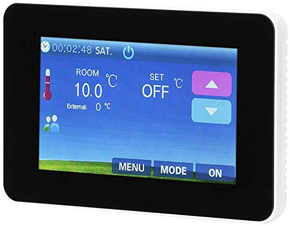 Caredy Thermostat, 4.3in 16A Smart Thermostat with Touchscreen LCD Display Electrical Programmable Thermostat Heating Temperature Controller for Floor Heating