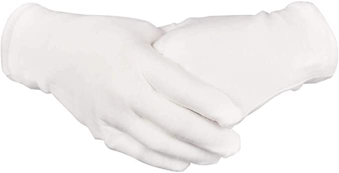 16 Pairs White Cotton Gloves 8.6" Large Size for Coin Jewelry Silver Inspection by Paxcoo